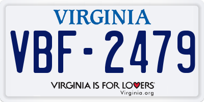 VA license plate VBF2479