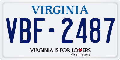 VA license plate VBF2487