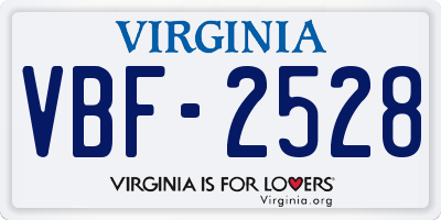 VA license plate VBF2528