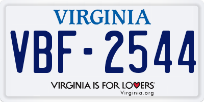 VA license plate VBF2544