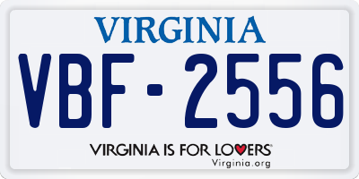 VA license plate VBF2556