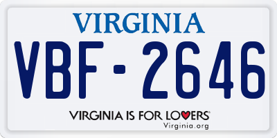 VA license plate VBF2646