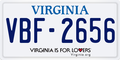 VA license plate VBF2656