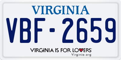 VA license plate VBF2659