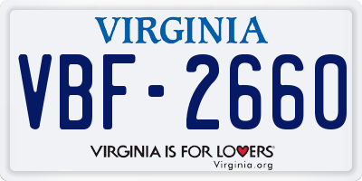 VA license plate VBF2660