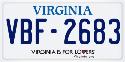 VA license plate VBF2683