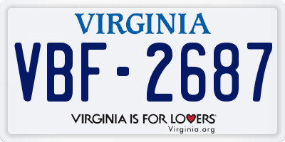 VA license plate VBF2687