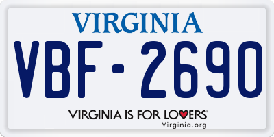 VA license plate VBF2690