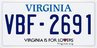 VA license plate VBF2691