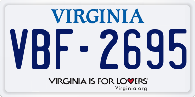 VA license plate VBF2695