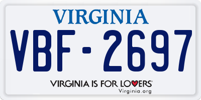VA license plate VBF2697