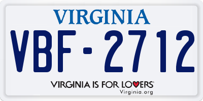 VA license plate VBF2712