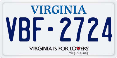 VA license plate VBF2724