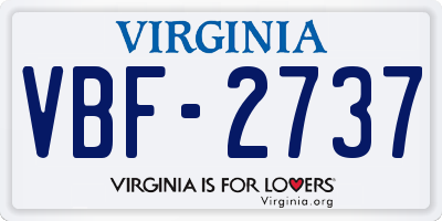 VA license plate VBF2737