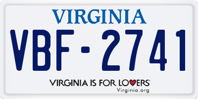 VA license plate VBF2741