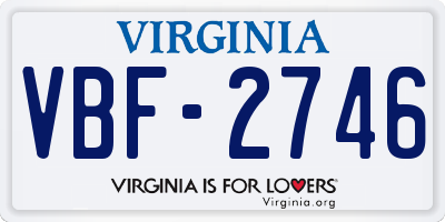 VA license plate VBF2746