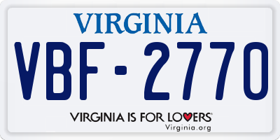 VA license plate VBF2770