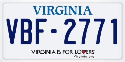 VA license plate VBF2771