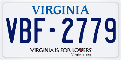VA license plate VBF2779