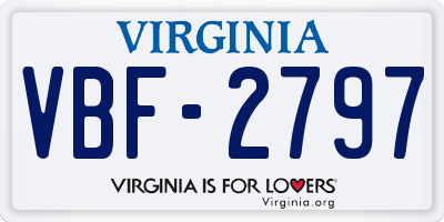 VA license plate VBF2797