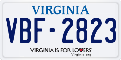 VA license plate VBF2823