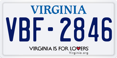 VA license plate VBF2846