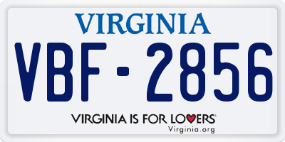 VA license plate VBF2856