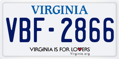 VA license plate VBF2866