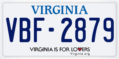 VA license plate VBF2879