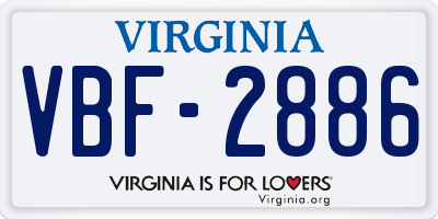 VA license plate VBF2886