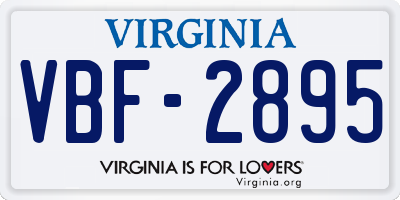 VA license plate VBF2895