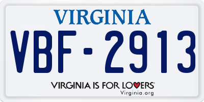 VA license plate VBF2913