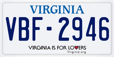VA license plate VBF2946