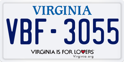 VA license plate VBF3055