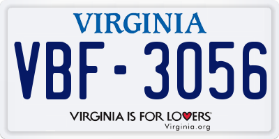 VA license plate VBF3056