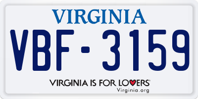 VA license plate VBF3159