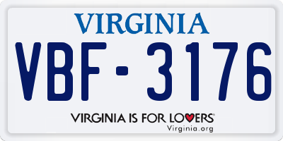VA license plate VBF3176