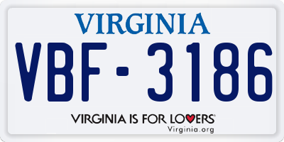 VA license plate VBF3186
