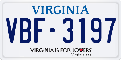 VA license plate VBF3197