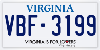 VA license plate VBF3199