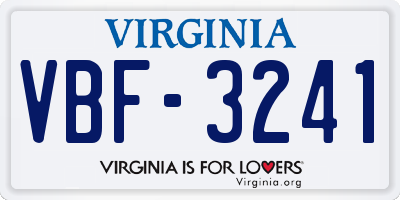VA license plate VBF3241