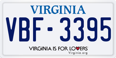 VA license plate VBF3395