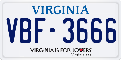 VA license plate VBF3666
