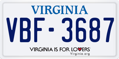 VA license plate VBF3687