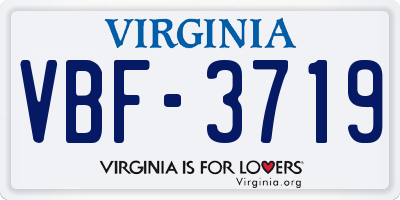 VA license plate VBF3719