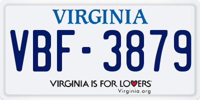 VA license plate VBF3879