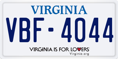 VA license plate VBF4044