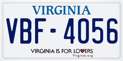 VA license plate VBF4056