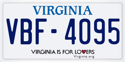 VA license plate VBF4095