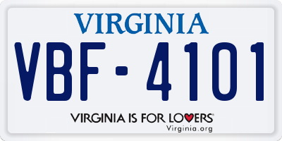 VA license plate VBF4101